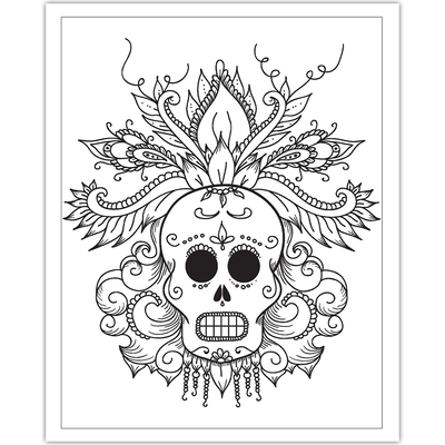 Spectacular Sugar Skulls Colouring Book фото книги маленькое 5