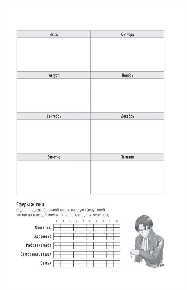 Атака титанов. Bullet Journal на каждый день. Леви Аккерман фото книги маленькое 4