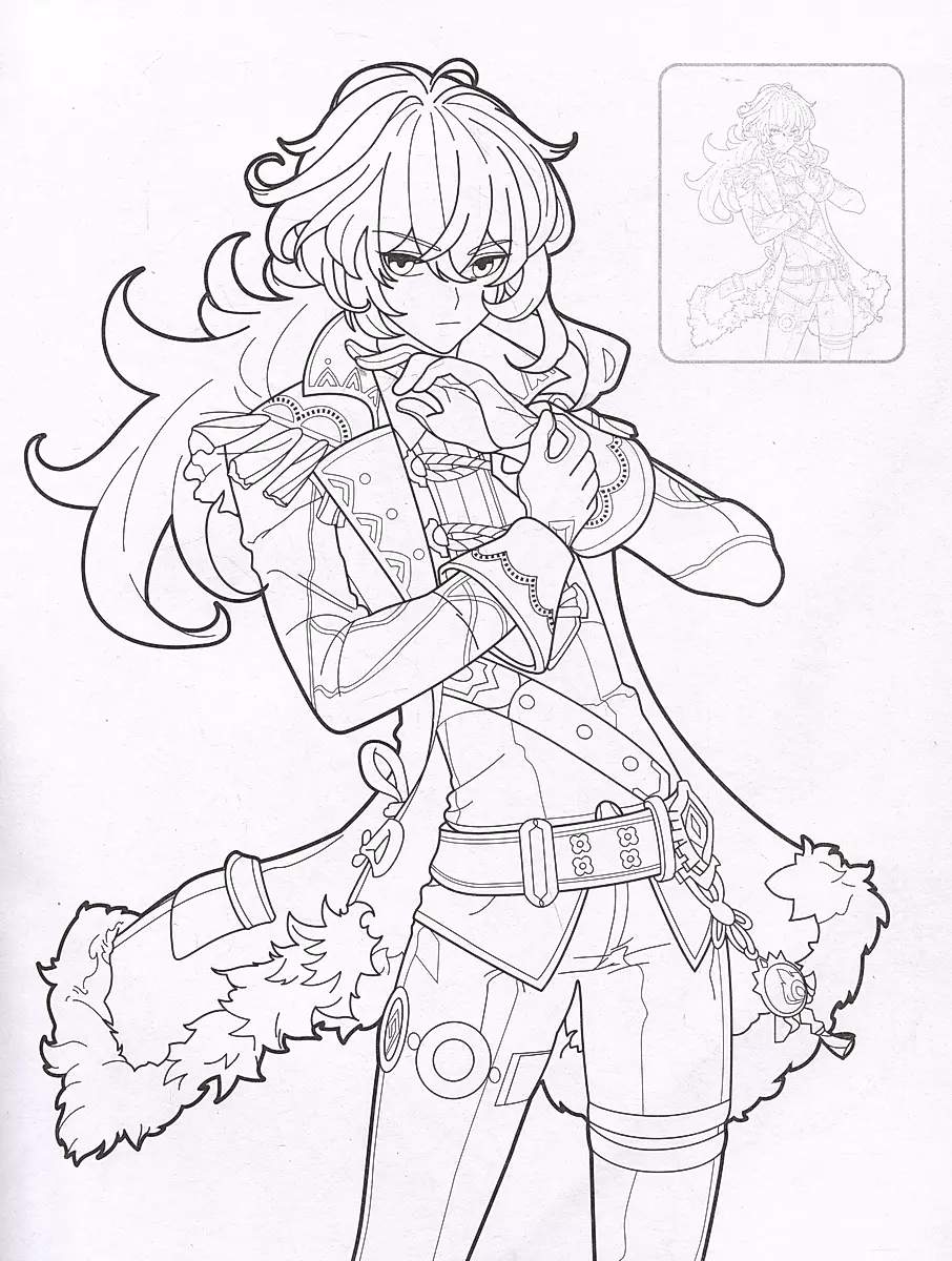 Genshin Impact. Раскраска с наклейками (фиолетовая) фото книги маленькое 5