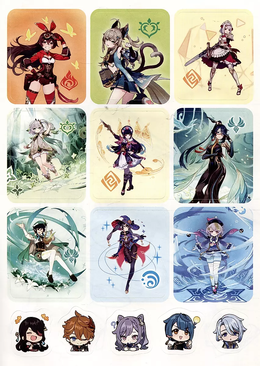 Genshin Impact. Раскраска с наклейками (синяя) фото книги маленькое 3