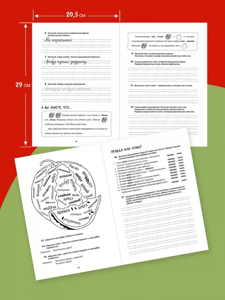 Рабочая тетрадь «Логоментальные прописи и тренажеры для начальной школы. Овощи, ягоды, фрукты». Нейропрописи. Русский язык. 2 класс фото книги маленькое 15