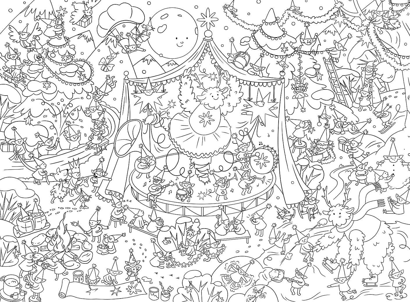 Волшебный лес. Раскраска-плакат фото книги маленькое 3