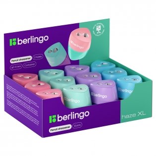 Точилка пластиковая Berlingo Haze XL, с контейнером, 2 отверстия, ассорти. Арт. BBp_15040 фото книги 6
