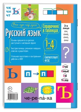Справочник в таблицах. Русский язык. 1-4 классы фото книги 6