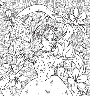 Раскраска-антистресс. Феи в волшебном саду фото книги 5