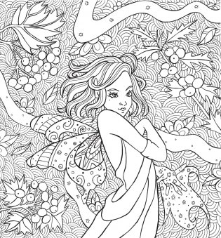 Раскраска-антистресс. Феи в волшебном саду фото книги 2