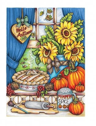Creative haven autumn harvest coloring book фото книги 3