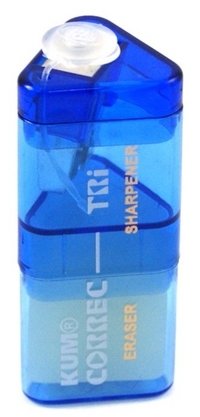 Точилка одинарная из магнези "Correc Tri Pop", с контейнером, корпус с крышкой, ластик фото книги