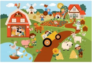 Пазл с заданием, 24 элемента. Maxi ТРИ СОВЫ "На ферме". Арт. ПК24М_54512 фото книги