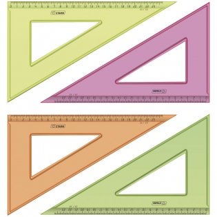 Треугольник, 23 см, 30 градусов, флуоресцентный, прозрачный фото книги