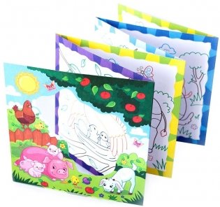 Мамы и малыши. Книжка-гармошка (акварельные краски в подарок) фото книги 3