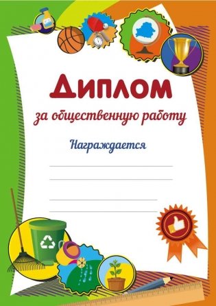 Диплом "За общественную работу" А4 фото книги