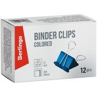 Зажимы для бумаг, 41 мм, 12 штук, цветные, в коробке фото книги