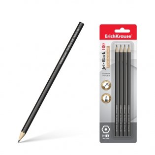 Набор чернографитных карандашей "Jet Black 100", HB, 4 штуки фото книги 2