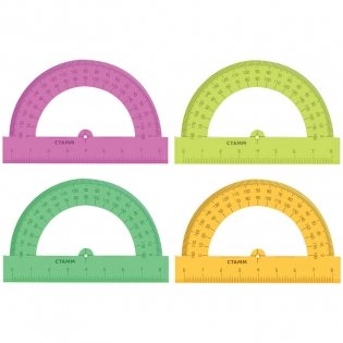 Транспортир 08см, 180° Стамм "Neon Crystal", ассорти фото книги 2