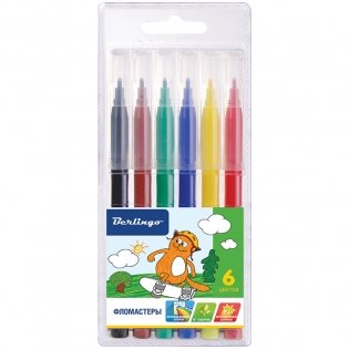 Фломастеры "Жил-был кот", 6 цветов фото книги