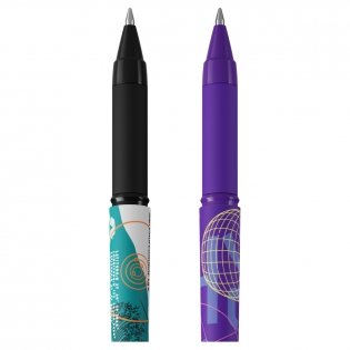 Ручка шариковая Berlingo Glyph синяя, 0,7 мм, грип, рисунок на корпусе, soft-touch, ассорти. Арт. Cbp_07S11 фото книги 2