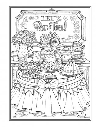 Creative Haven Afternoon Tea Coloring Book фото книги 7
