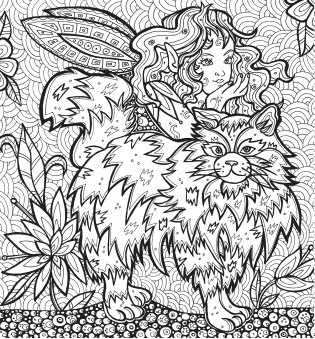 Раскраска-антистресс. Загадочные кошки фото книги 5