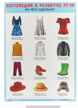 Плакат. Логопедия и развитие речи "Из чего сделано?" фото книги