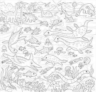 Динозавры. Мегараскраска для малышей фото книги 2