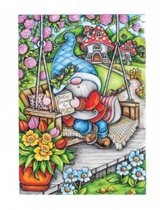 Creative Haven Garden Gnomes Coloring Book фото книги 7