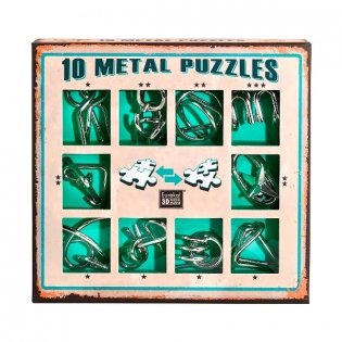 Набор металлических головоломок "Eureka! 3D Puzzle", 10 штук, зеленый фото книги