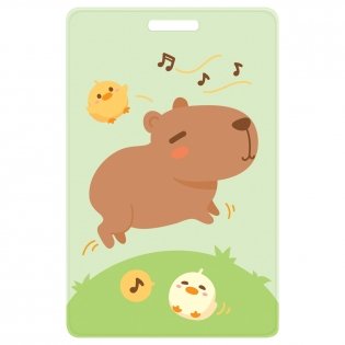 Обложка-карман для карт и пропусков OfficeSpace "Капибара", 95х65 мм, ПВХ, ассорти. Арт. PC_55425 фото книги 6