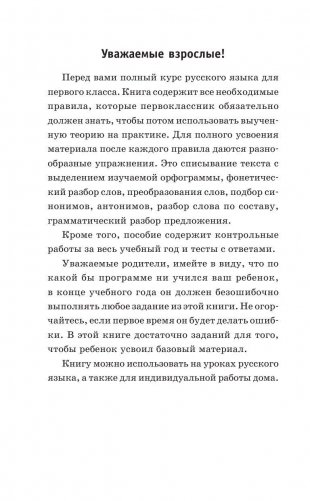 Полный курс русского языка для начальной школы. 1 класс фото книги 5