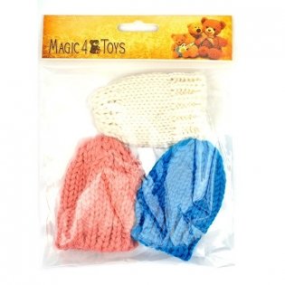 Шапочка вязанная для игрушек, цвет: ассорти, 8 см, обхват головы 11-16 см, 3 штуки, арт. КЛ26736 фото книги