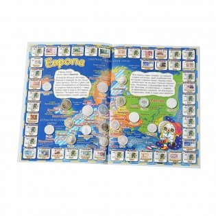 Детский атлас мира с наклейками. Деньги фото книги 8