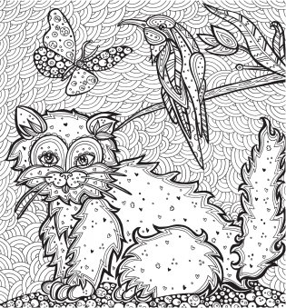 Раскраска-антистресс. Загадочные кошки фото книги 6
