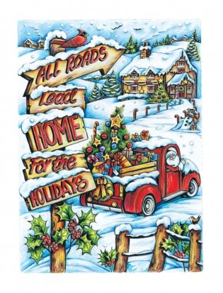 Creative Haven Home for the Holidays Coloring Book фото книги 3