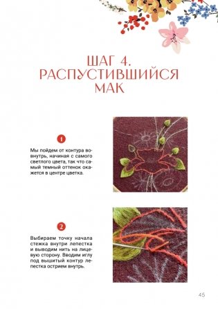 Вышивка гладью. Мастер-класс по созданию узора шерстяным мулине фото книги 4