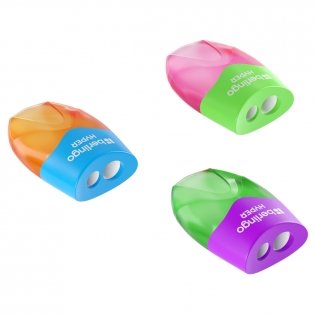 Точилка пластиковая Berlingo "Hyper" 2 отверстия, контейнер, ассорти. Арт. BBp_15021 фото книги 2