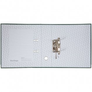 Папка-регистратор Berlingo "Hyper", 80 мм, бумвинил, с карм. на корешке, нижний метал. кант, зеленая. Арт. ATb_80504 фото книги 2