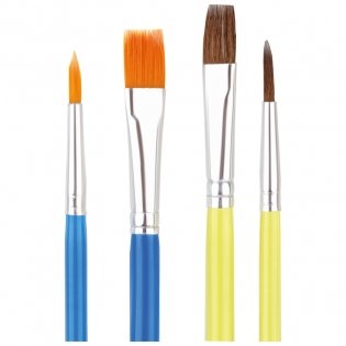 Набор кистей ArtSpace 4шт., Пони, круглая №5, плоская №9, Нейлон, круглая №4, плоская №9, пакет, европодвес фото книги 4