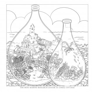 Tiny Worlds: Secret Wonders: An Artist's Coloring Book of Captivating Capsules and Miniature Universes фото книги 2
