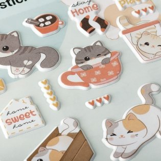 Наклейки объемные MESHU "Funny kitty", 10х23 см, пакет европодвес. Арт. MS_57651 фото книги 2