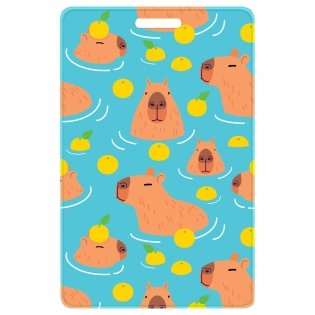 Обложка-карман для карт и пропусков OfficeSpace "Капибара", 95х65 мм, ПВХ, ассорти. Арт. PC_55425 фото книги 5