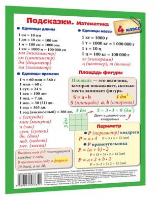 Справочные материалы. Подсказки. Математика. 4 класс фото книги