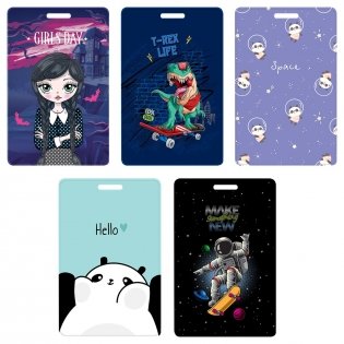 Обложка-карман для карт и пропусков OfficeSpace "My Friends", 95*65мм, ПВХ, ассорти фото книги