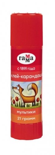 Клей-карандаш Гамма "Мультики", 21г, ПВП фото книги