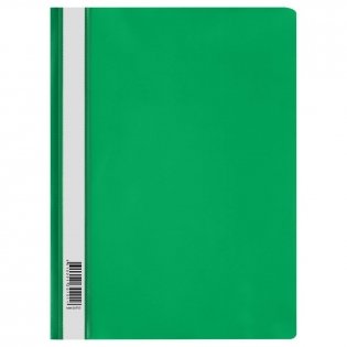 Папка-скоросшиватель пластик. СТАММ А4, 120мкм, зеленая с прозр. верхом фото книги