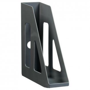 Лоток для бумаг вертикальный СТАММ "Актив", серый, ширина 70мм фото книги