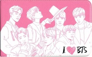 Кардхолдер I love BTS (215х65 мм). Оформление 3 фото книги