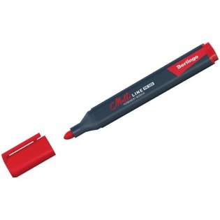 Маркер перманентный Berlingo "Multiline PE320" красный, пулевидный, трехгранный, 3 мм. Арт. BMc_17203 фото книги