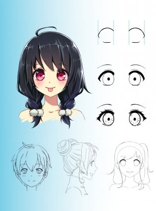 Учимся рисовать персонажей аниме за 5 минут. Простые пошаговые уроки для создания неповторимых героев за короткое время фото книги 11