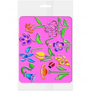 Трафарет-раскраска "Цветы" фото книги 3