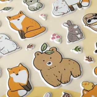 Наклейки объемные MESHU "Forest animals", 10х23 см, пакет европодвес. Арт. MS_57649 фото книги 2